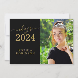Gruppe 2024 Foto Gold Script Graduation Party Einladung
