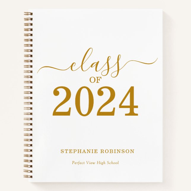 Gruppe 2024 Gold Script Abschluss Guest Notizbuch (Vorderseite)