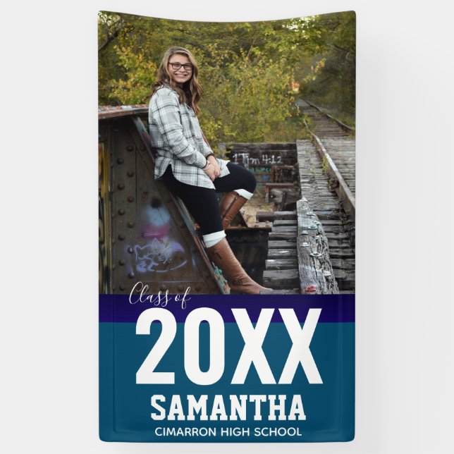 Gruppe 2024 Große Foto Graduation Party Banner (Vertikal)