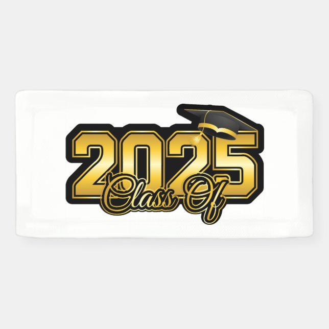 Gruppe 2025 Gold Numbers Abschluss Banner (Horizontal)