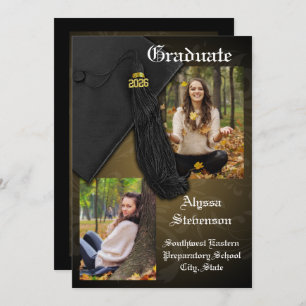 Gruppe 2025 Gold Tassel Dignified Abschluss Einladung