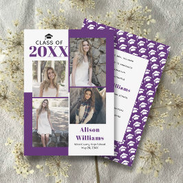 Gruppe 2025: vier Foto lila Abschluss Ankündigung