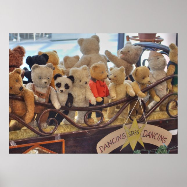 Gruppe antiker Teddybären Poster (Vorne)