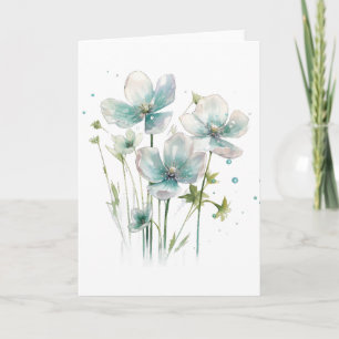 Gruppe Blauer Blumen BLANK Karte