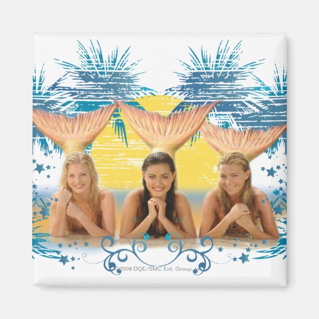 Gruppe Blue Palm Tree Graphic Magnet (Vorne)