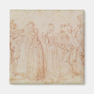 Gruppe Comic und tragische Schauspieler Magnet