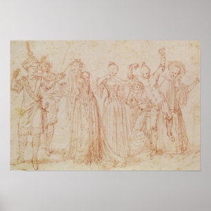 Gruppe Comic und tragische Schauspieler Poster