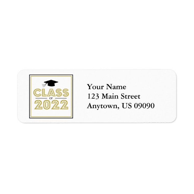 Gruppe der 2022 Rücksendeadressen-Aufkleber (Gold) (Vorne)