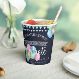 Gruppe der Blauen Glückwünsche 2023 Abschluss Pappbecher