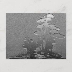 Gruppe der Bonsai-Bäume in Metallic Gray Postkarte