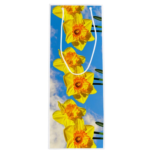 Gruppe der Daffodils Goldmedaille-Blume Geschenktüte Für Weinflaschen (Vorderseite)