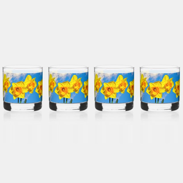 Gruppe der Daffodils Goldmedaille-Blume Whiskyglas (Vorderseite)