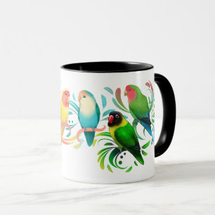 Gruppe der farbigen Lovebirds Tasse