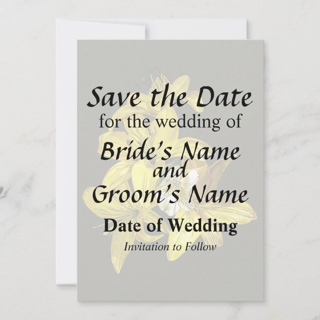 Gruppe der gelben Lilien Save The Date (Vorderseite)