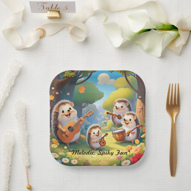 "Gruppe der Igel" Pappteller (Hochzeit)