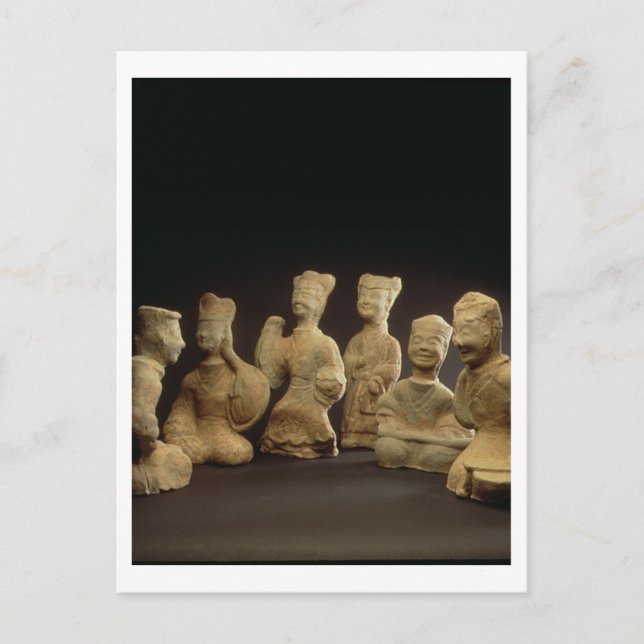 Gruppe der Musiker, Tänzer und Servanten (Terrakot Postkarte (Vorderseite)