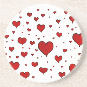 Gruppe der Roten Herzen Sandstone Untersetzer