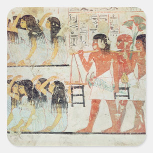 Gruppe der Trauernden im Beerdigungsprozess Quadratischer Aufkleber