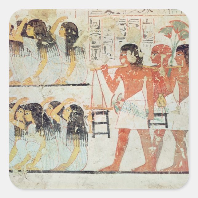 Gruppe der Trauernden im Beerdigungsprozess Quadratischer Aufkleber (Vorderseite)