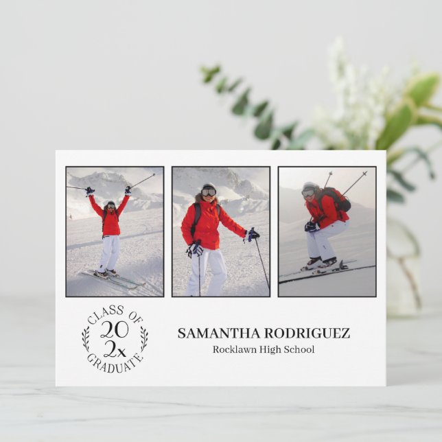 Gruppe der weißen Absolventen des 3. Fotos Einladung (Stehend Vorderseite)