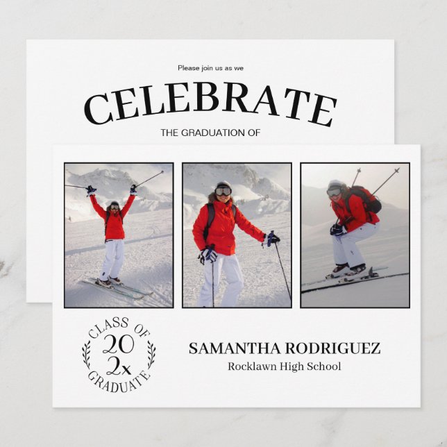 Gruppe der weißen Absolventen des 3. Fotos Einladung (Vorne/Hinten)