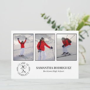 Gruppe der weißen Absolventen des 3. Fotos Einladung