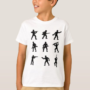 Gruppe des Armee-Mann-T - Shirt im Schwarzen
