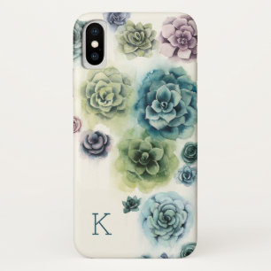 Gruppe des Monogramm-  von Succulents iPhone X Hülle
