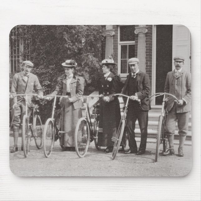 Gruppe Edwardian Radfahrer, frühe 1900s (b/w pH Mousepad (Vorne)