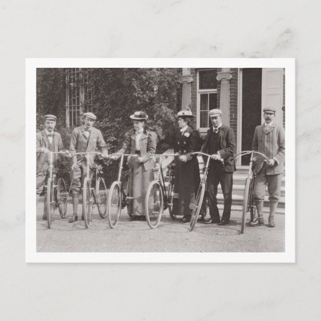 Gruppe Edwardian Radfahrer, frühe 1900s (b/w pH Postkarte (Vorderseite)