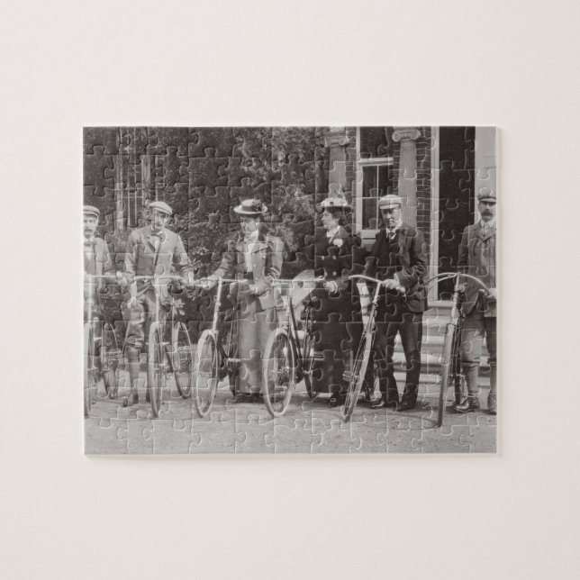 Gruppe Edwardian Radfahrer, frühe 1900s (b/w pH Puzzle (Horizontal)