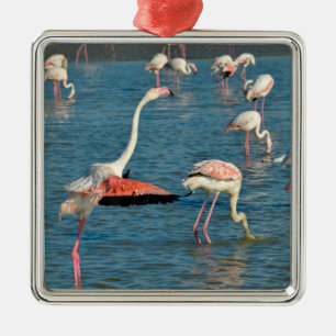 Gruppe Flamingos in Camargue Ornament Aus Metall