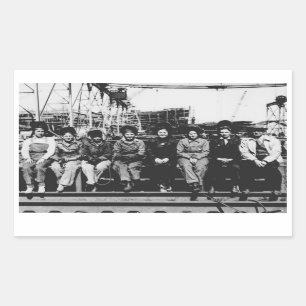 Gruppe Frauen-Schweißer während des Zweiten Rechteckiger Aufkleber