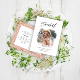 Gruppe für die Graduierung geometrischer Fotos Einladungspostkarte