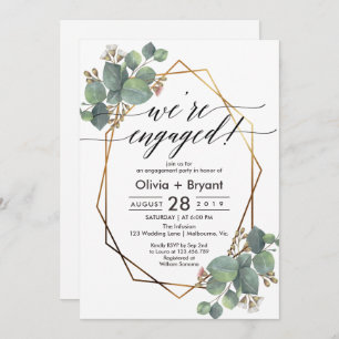 Gruppe für geometrische Rahmen der Eukalyptus Einladung