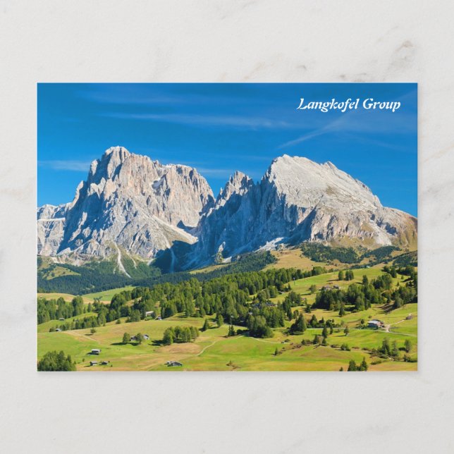 Gruppe Langkofel in Südtirol, Italien Postkarte (Vorderseite)