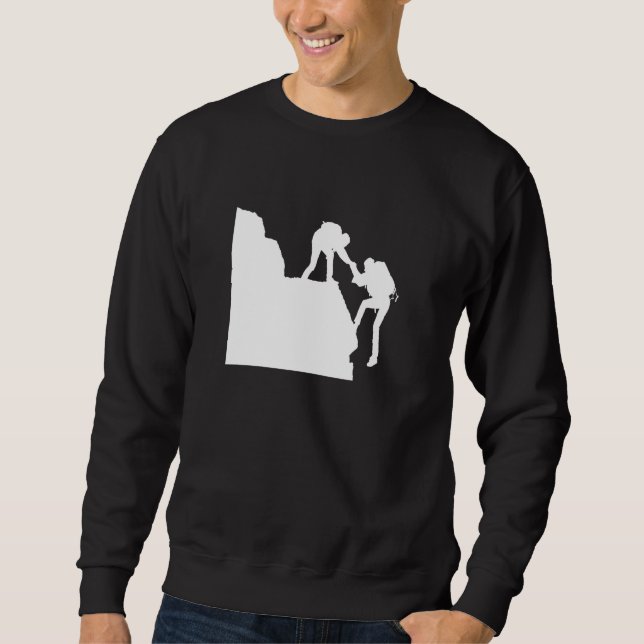 Gruppe Männer Silhouette Klettern Sweatshirt (Vorderseite)