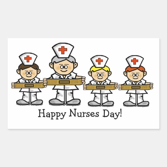 Gruppe männlicher Krankenpfleger Sticker oder Name (Vorderseite)