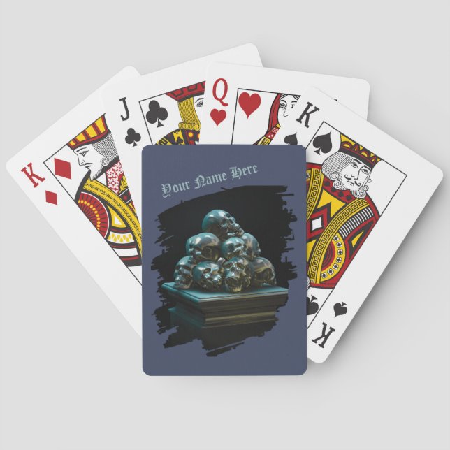 Gruppe metallischer Schädel Spielkarten (Rückseite)