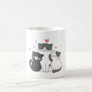 Gruppe niedlicher Katzen Katzenliebhaber jetzt Kaffeetasse
