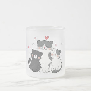 Gruppe niedlicher Katzen Katzenliebhaber jetzt Mattglastasse
