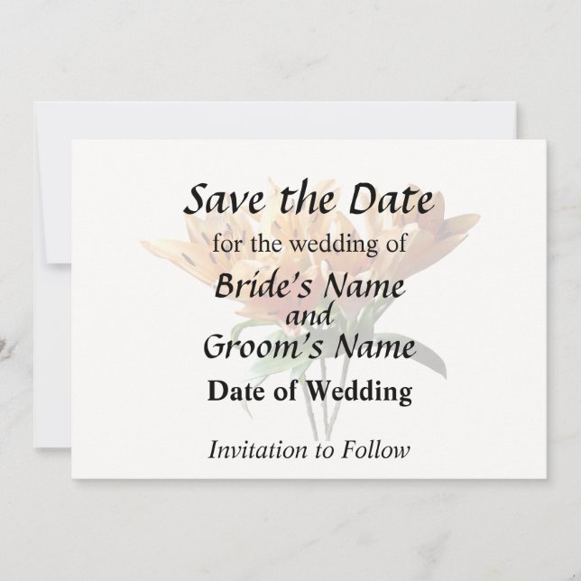 Gruppe Orange Lilies Save The Date (Vorderseite)