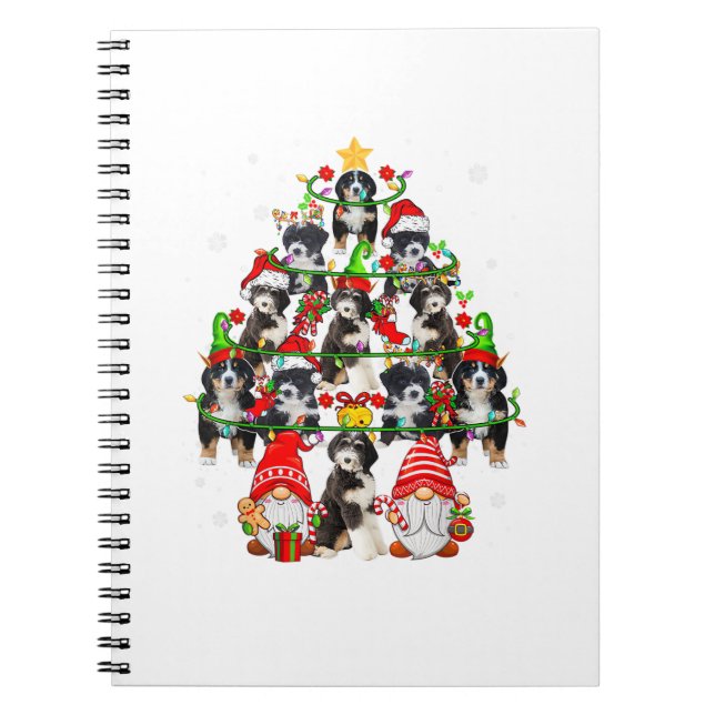 Gruppe Santa Reindeer Elf Bernedoodles als Weihnac Notizblock (Vorderseite)