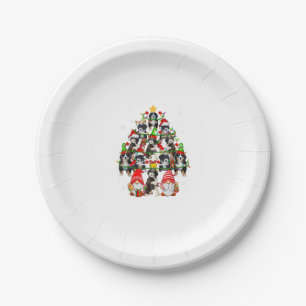 Gruppe Santa Reindeer Elf Bernedoodles als Weihnac Pappteller