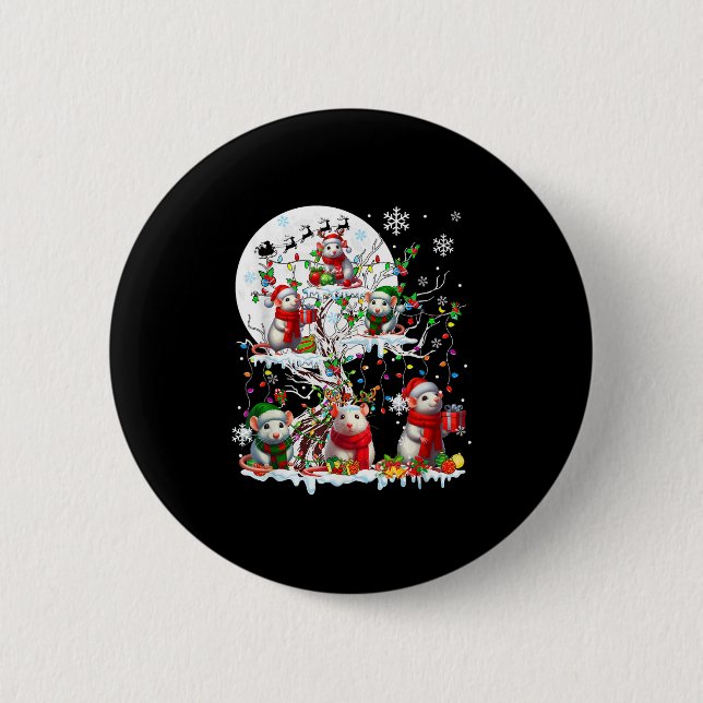 Gruppe Santa Reindeer Elf Rats auf Treweihnachtssn Button (Vorderseite)