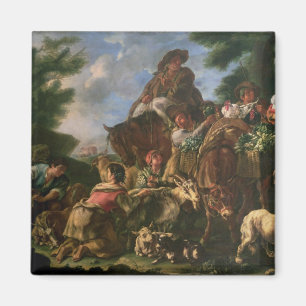 Gruppe Schäfer mit einem Pferd Magnet