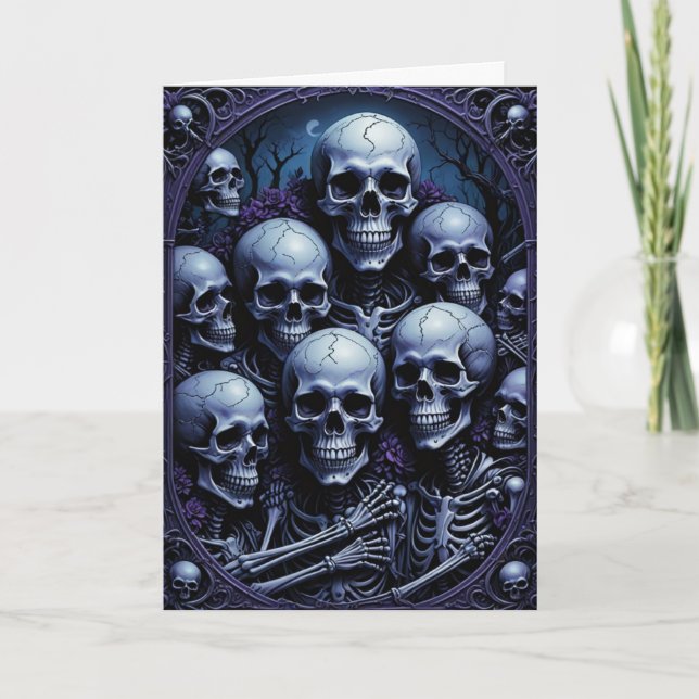 Gruppe Selfie Halloween Karte (Vorderseite)