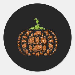 Gruppe Sheeps Pumpkin Niedlich Form Halloween Than Runder Aufkleber