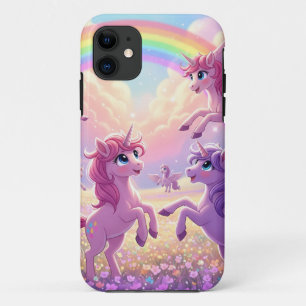 Gruppe süßer rosa und lila Einhörner und Regenboge Case-Mate iPhone Hülle
