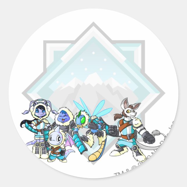 Gruppe Team-Fehlerberge Runder Aufkleber (Vorderseite)